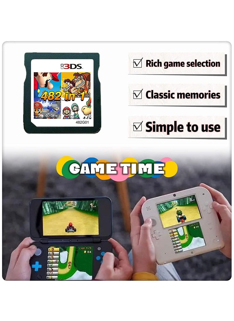 SYOSI - 482 in1 Super Combination Game Card, Contains 482 Classic Retro Games, Suitable for Entertainment Suitable for NDS, NDSi,3DS, New,2DS - Image 1