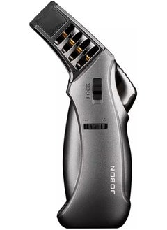 ALSAQER ALSAQER ALSAQER-Jobon Jet Flame Windproof Butane Gas Lighter-Bakhoor Charcoal Lighter-Jobon Torch Lighter-BBQ Lighter(Gas not Included)-(Grey)  - Image 1