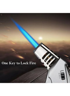 ALSAQER ALSAQER ALSAQER-Jobon Jet Flame Windproof Butane Gas Lighter-Bakhoor Charcoal Lighter-Jobon Torch Lighter-BBQ Lighter(Gas not Included)-(Grey)  - Image 3