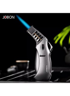 ALSAQER ALSAQER ALSAQER-Jobon Jet Flame Windproof Butane Gas Lighter-Bakhoor Charcoal Lighter-Jobon Torch Lighter-BBQ Lighter(Gas not Included)-(Grey)  - Image 2