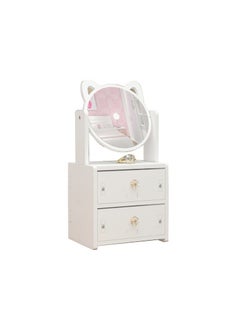Desktop Cosmetic Storage Box Mini Dressing Table Makeup Table with Drawer Makeup Mirror Jewelry Sorting Rack