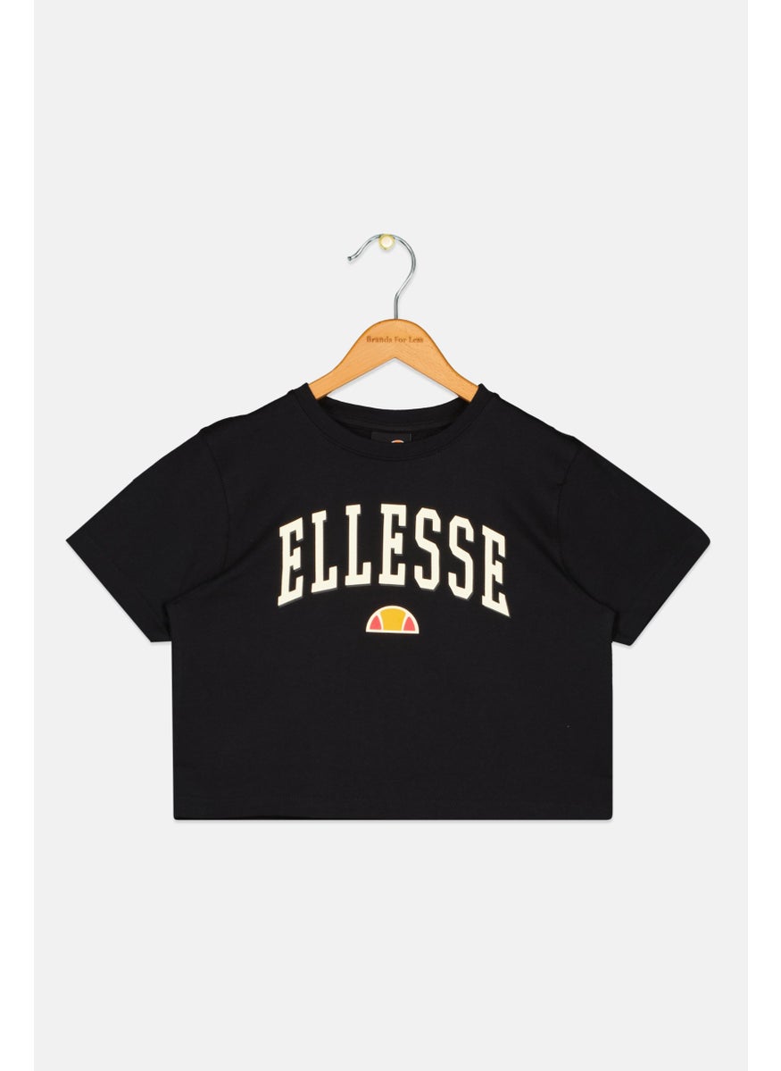 Ellesse - Kids Girl  Sportswear Fit Short Sleeve Outdoor Crop Top, Black - Image 1