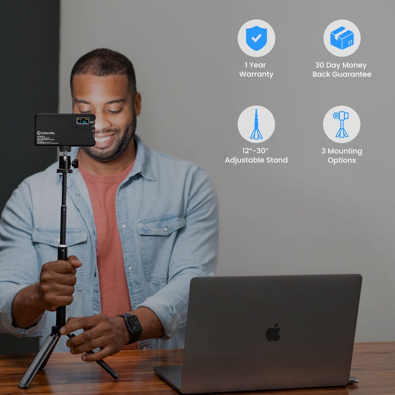 Lume Cube 30" Adjustable Webcam Stand | Portable Desktop Camera Tripod | Foldable and Collapsible Stand for Lights & Webcams | Logitech C925e, C922x, C930e, C922, C930, C920, C615 - Image 2