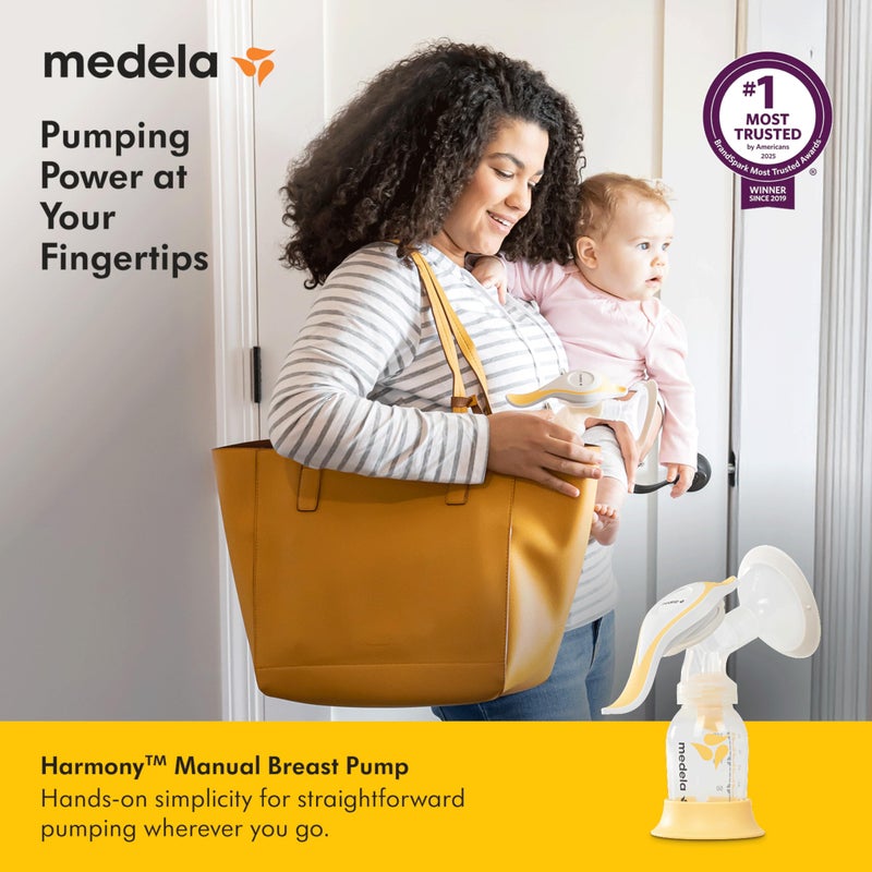 Medela Harmony Manual Breast Pump, Compact Swiss Design with PersonalFit Flex Shields and Medela's 2-Phase Expression Technology - Image 2