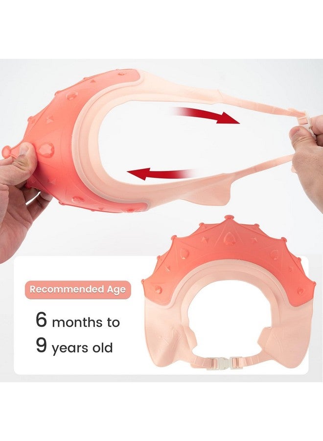 FUNUPUP FUNUPUP Baby Shower Cap for Kids, Adjustable Toddler Hair Washing Shield Bathing Cap Baby Shower Visor Shampoo Cap (Crown, Pink) - Image 3