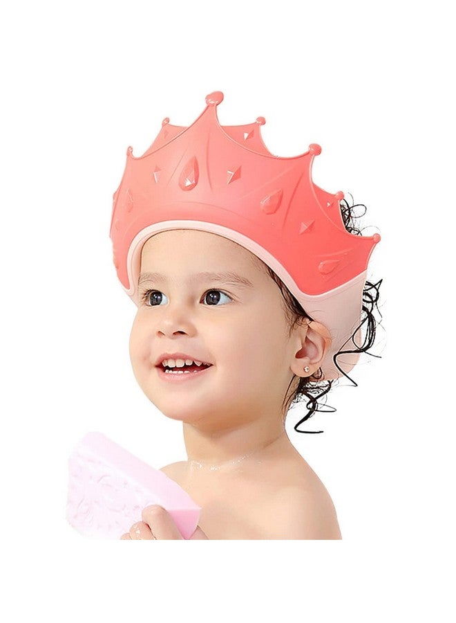 FUNUPUP FUNUPUP Baby Shower Cap for Kids, Adjustable Toddler Hair Washing Shield Bathing Cap Baby Shower Visor Shampoo Cap (Crown, Pink) - Image 1