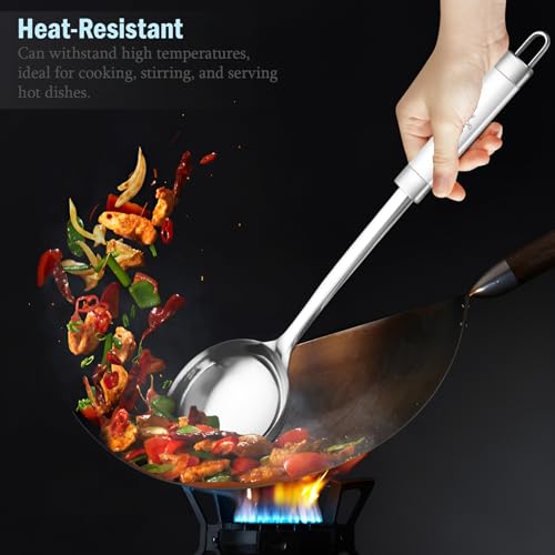 Parage 1 Pieces Stainless Steel Kitchen Tools for Home & Kitchen, Cooking and Serving, Ladle(Karchhi) for Serving/Cooking/Pouring All Types of Gravies/Dal/Curries, Silver, Size: 34.2 cms - Image 4