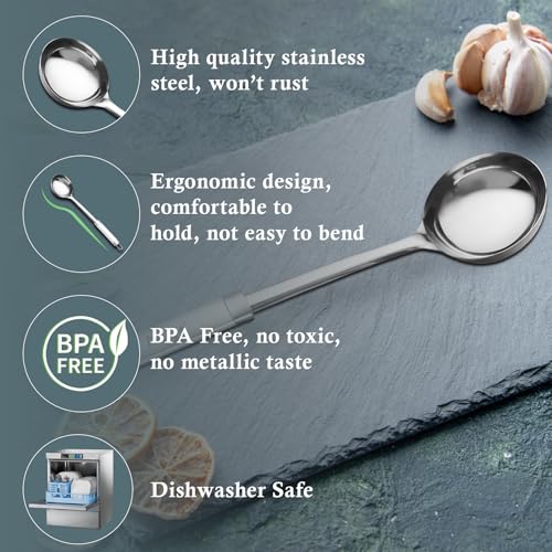 Parage 1 Pieces Stainless Steel Kitchen Tools for Home & Kitchen, Cooking and Serving, Ladle(Karchhi) for Serving/Cooking/Pouring All Types of Gravies/Dal/Curries, Silver, Size: 34.2 cms - Image 3