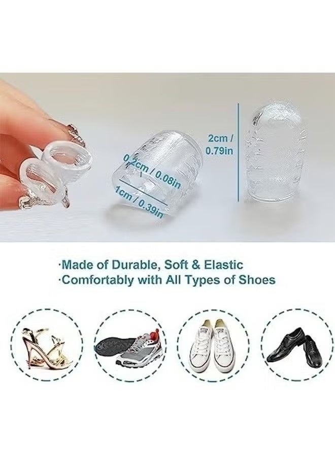 50Pcs Silicone Anti-Friction Toe Protector, Breathable Gel Toe Sleeves Toe Protectors, Little Toe Cover Used for Ingrown Toenails, Corns, Calluses, Blisters and Pain Relief, Transparent - Image 5