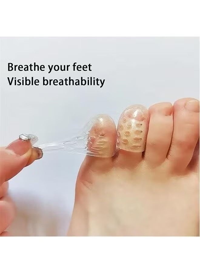 50Pcs Silicone Anti-Friction Toe Protector, Breathable Gel Toe Sleeves Toe Protectors, Little Toe Cover Used for Ingrown Toenails, Corns, Calluses, Blisters and Pain Relief, Transparent - Image 2