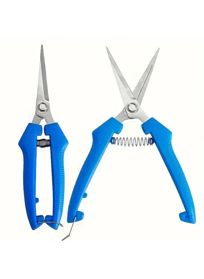Heavy Duty Ergonomic Garden Shears With Lever Lock Blue For Professional Home Gardening - Image 1