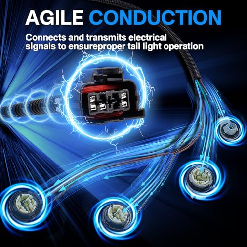 WEILEITE Left Driver Side Tail Light Direct Wiring Harness Kit Compatible with Chevy Silverado 1500 1500HD 2500HD 3500 2003-2007 Replace 16531401 - Image 3