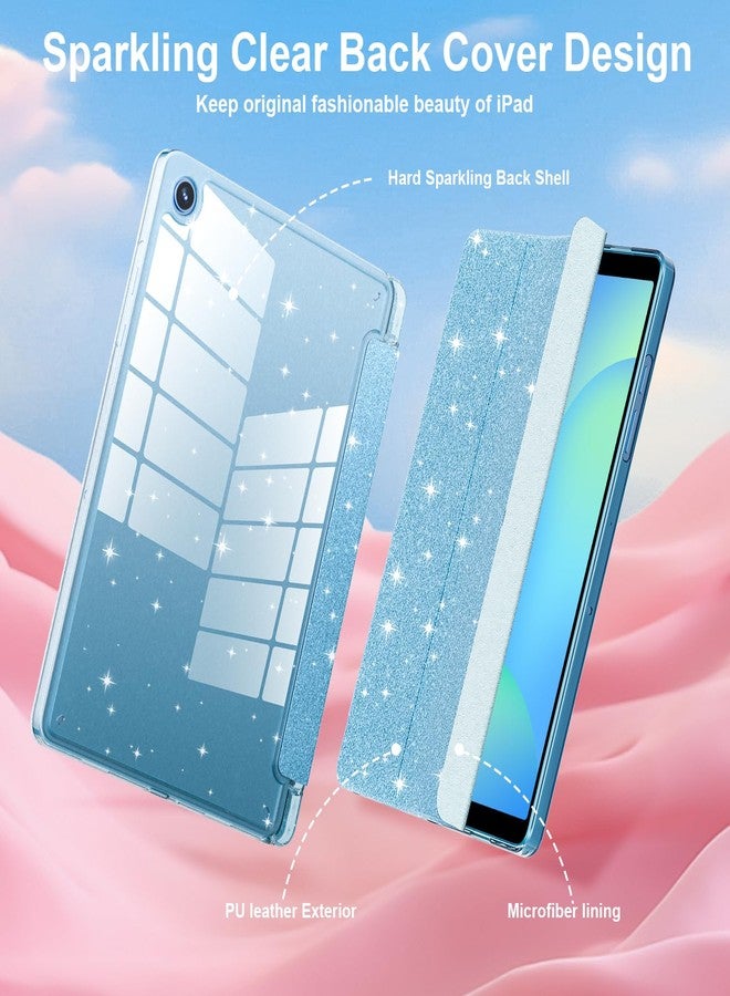 Lainergie Case for Samsung Galaxy Tab A11 8.7 Inch 2025 (Model: SM-X130/X133/X135), Cute Glittering Sparkly Shockproof Cover with Sparkly Crystal Clear Back and Pencil Holder for Galaxy Tab A11, Blue - Image 3