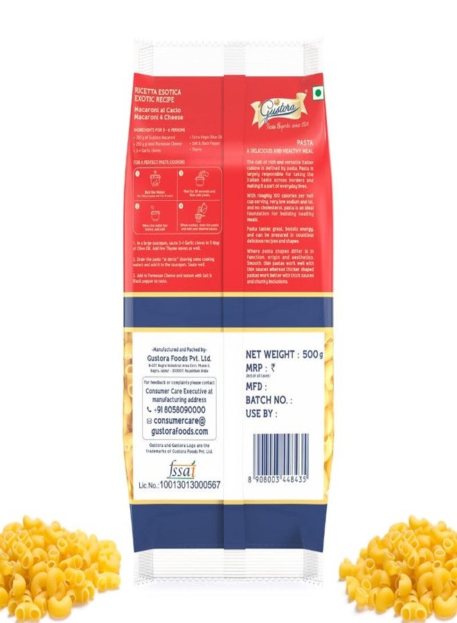 Gustora Healthy Macaroni (500g) & My Kids Pasta Combo (250g X 2) I Made Of Durum Wheat Semolina I Rich In Protein & Fibre I Zero Cholesterol I Vegetarian I No Trans - Fat I Cooking Time 10 Min (1 Kg) - Image 3