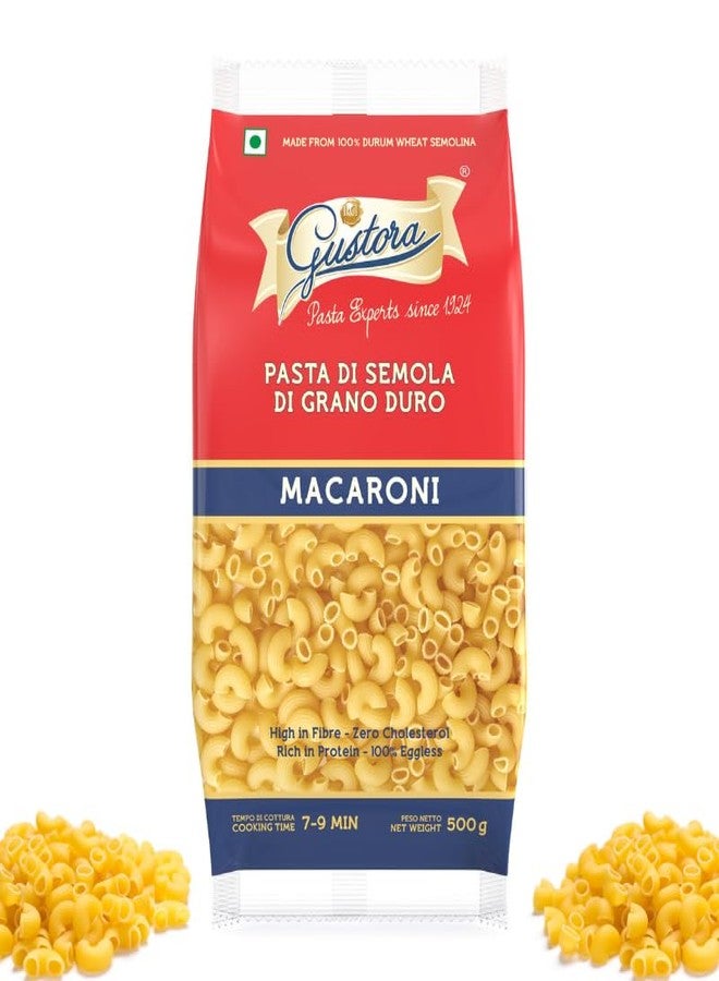 Gustora Healthy Macaroni (500g) & My Kids Pasta Combo (250g X 2) I Made Of Durum Wheat Semolina I Rich In Protein & Fibre I Zero Cholesterol I Vegetarian I No Trans - Fat I Cooking Time 10 Min (1 Kg) - Image 2