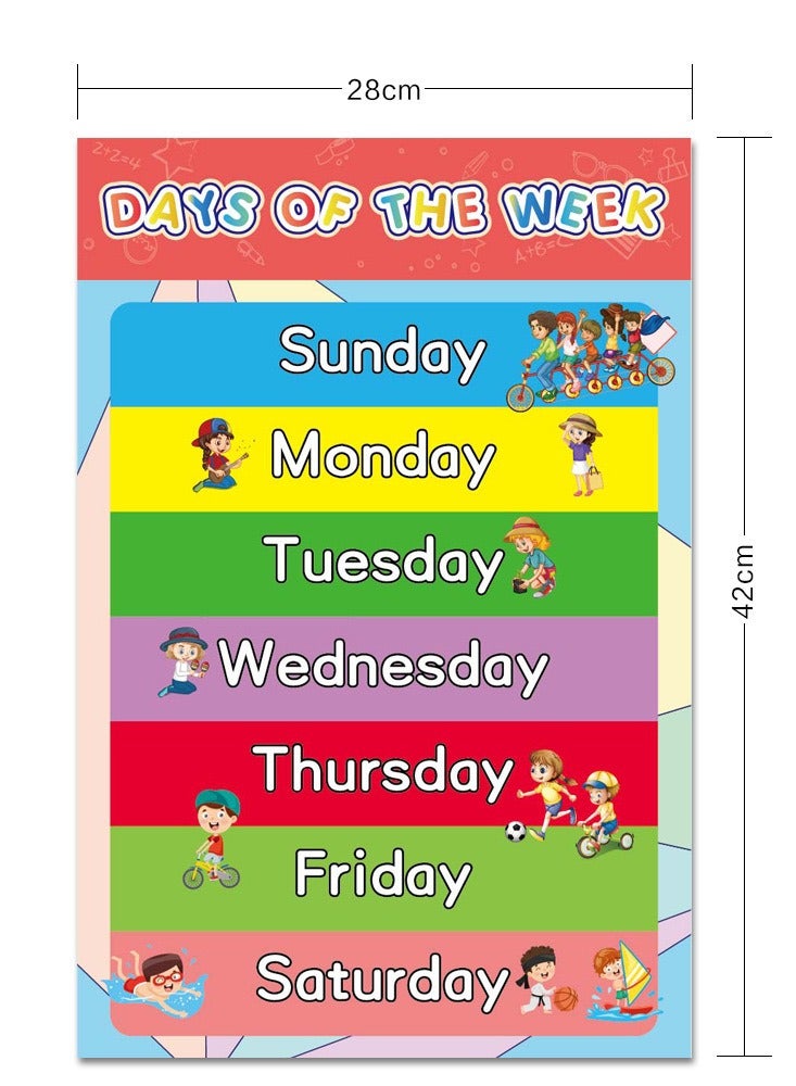Generic 16 Pcs Preschool Educational Poster Sheet Set Toddler Kids Wall Chart  - Image 3