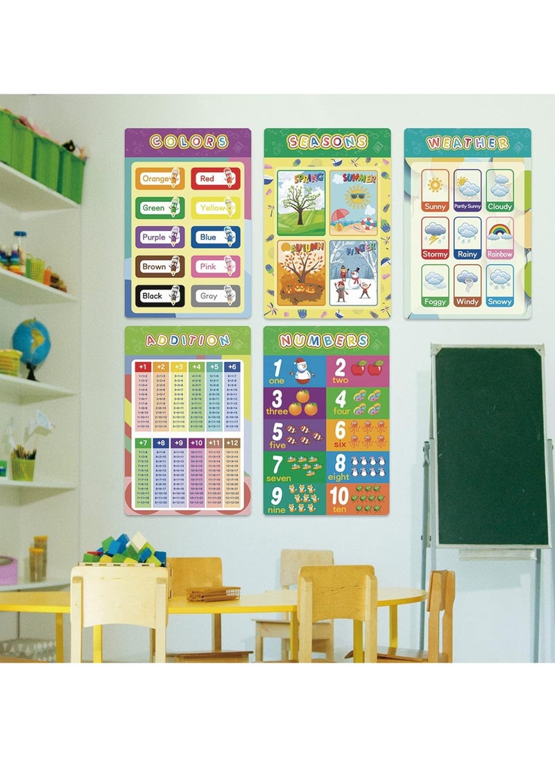 16 Pcs Preschool Educational Poster Sheet Set Toddler Kids Wall Chart