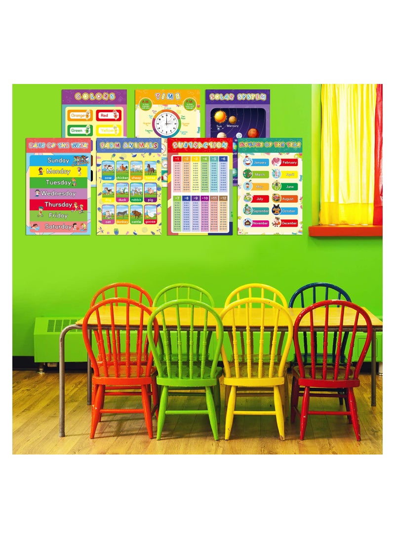 Generic 16 Pcs Preschool Educational Poster Sheet Set Toddler Kids Wall Chart  - Image 5