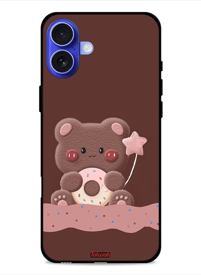 Tolwak Apple iPhone 16 Protective Case Cover Donut Bear - Image 1