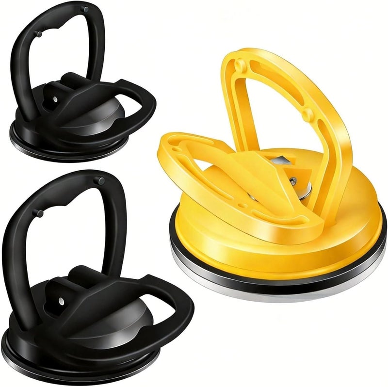 HORFUTY Car Dent Puller 3 Pack Dent Puller Powerful Car Dent Removal Kit Suction Cup Dent Puller for Car Dent Repair Dent Remover Tool for Car Body,Tiles Lifting,Objects Moving,Screen(Black+Orange) - Image 1