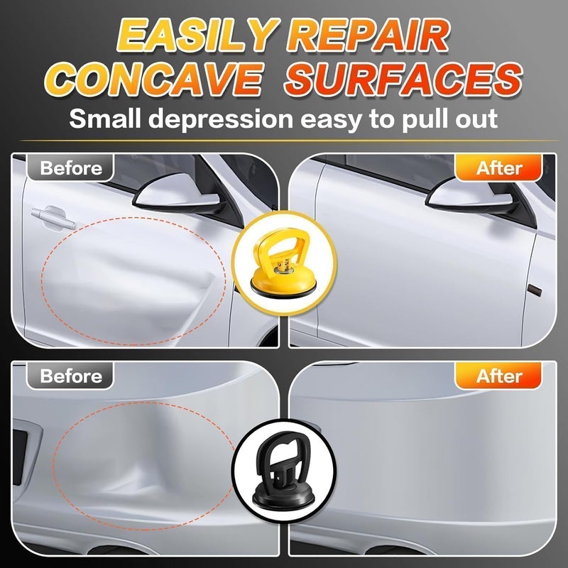 HORFUTY Car Dent Puller 3 Pack Dent Puller Powerful Car Dent Removal Kit Suction Cup Dent Puller for Car Dent Repair Dent Remover Tool for Car Body,Tiles Lifting,Objects Moving,Screen(Black+Orange) - Image 5