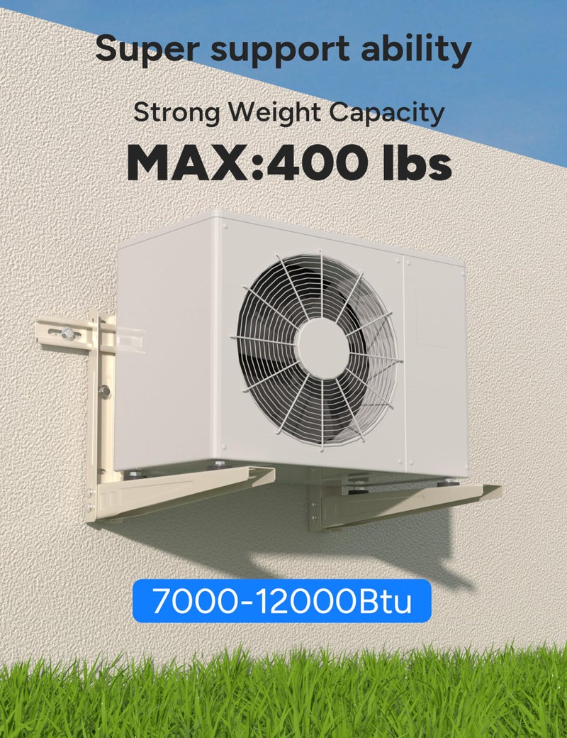 Toutgood Mini Split Wall Mounting Bracket, Heavy-Duty Wall Bracket for 7000 Btu to 12000 Btu Outdoor Ductless Minisplit Air Conditioner AC Heat Pump Systems, Max 400 Lb Capacity - Image 4