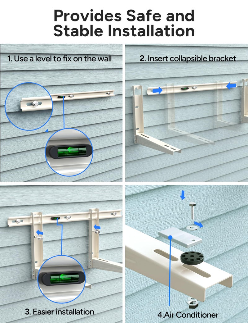 Toutgood Mini Split Wall Mounting Bracket, Heavy-Duty Wall Bracket for 7000 Btu to 12000 Btu Outdoor Ductless Minisplit Air Conditioner AC Heat Pump Systems, Max 400 Lb Capacity - Image 3