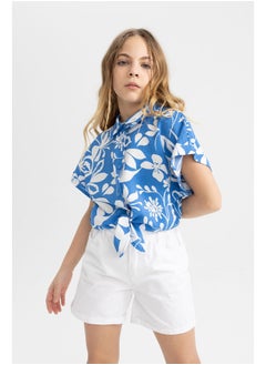 DeFacto Girl Cropped Fit Woven Short Sleeve Shirt  - Image 5