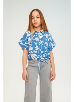DeFacto Girl Cropped Fit Woven Short Sleeve Shirt  - Image 4