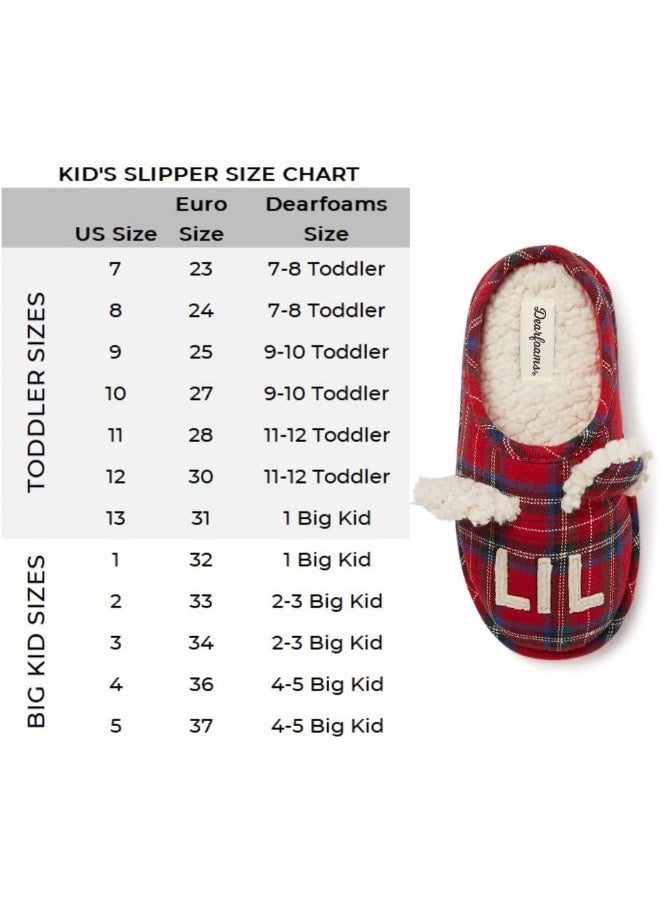 Dearfoams Unisex Slipper, Lil Bear Tartan Plaid, 4-5 US Big Kid - Image 5