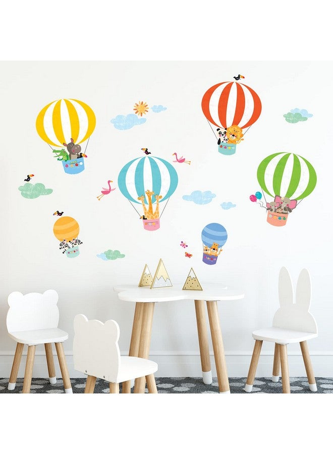 DECOWALL DWL-2010 Animals in Hot Air Balloons Wall Stickers Wall Decals Peel and Stick Removable Wall Stickers for Kids Nursery Bedroom Living Room d?cor - Image 4