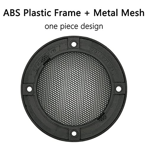Fuhengli 3.5" Speaker Grill Cover, Car Home Speaker Subwoofer Guard Protector, ABS Plastic Frame with Metal Mesh, Black - 2Pcs - Image 3
