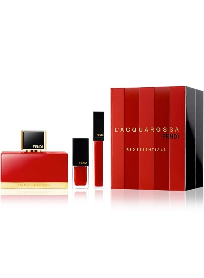 Fendi L' Acquarossa Комплект (EDP 50ml + Nail Polish + Lip Gloss) за Жени - Image 1