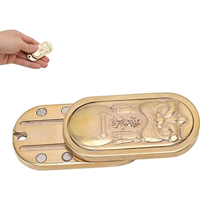 Bonbela Metal Fidget Slider Hand Press PPB Magnetic Coin Slider Stress Relief Finger Toy (Lion) - Image 4