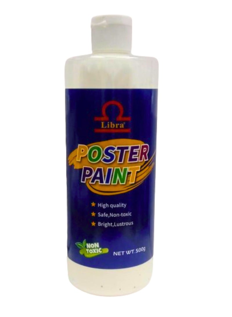 Libra Poster Paint High Quality Safe Non Toxic Bright  500g White - Image 1