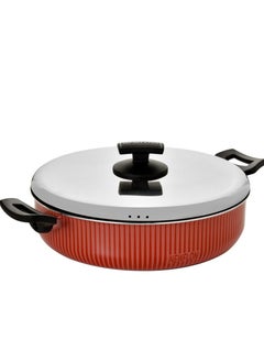 Newflon Non-stick aluminum flat pot with steel lid  - Image 1