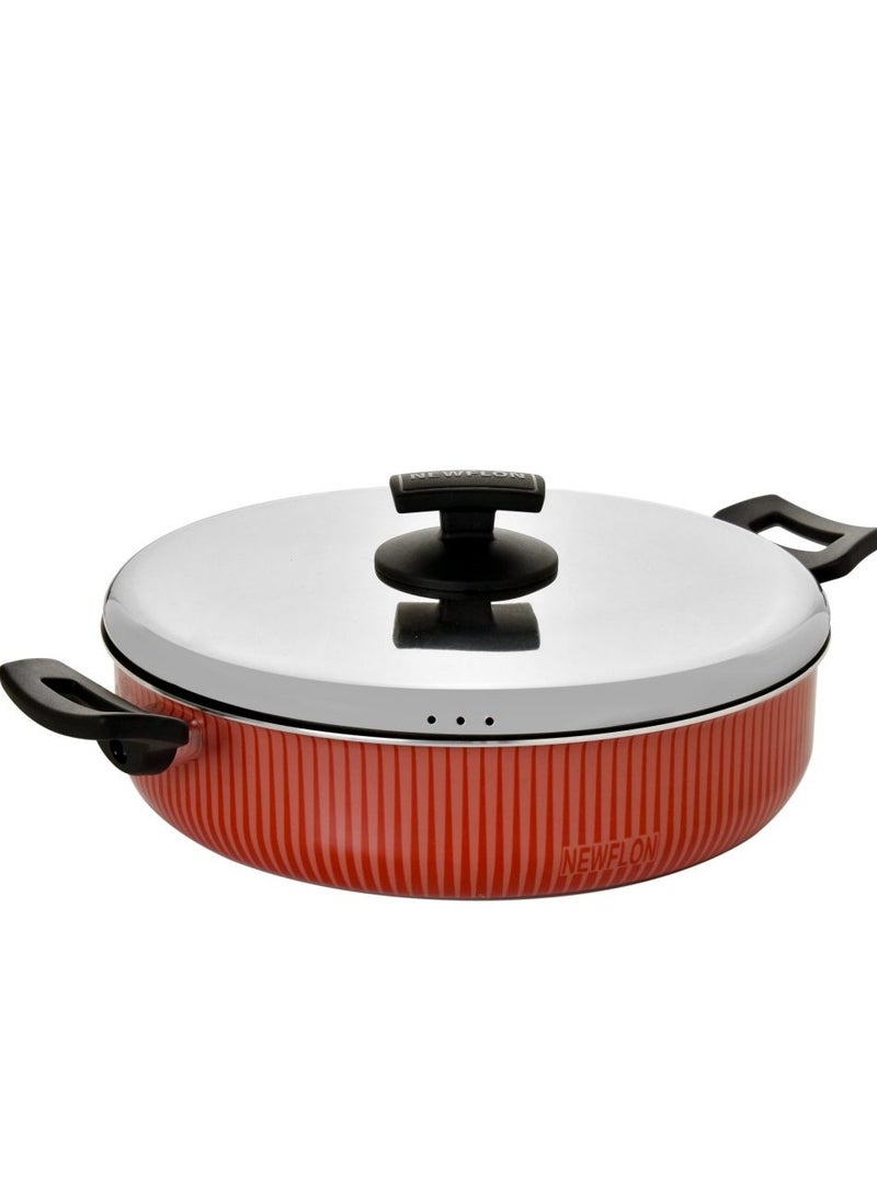 Newflon Non-stick aluminum flat pot with steel lid  - Image 1