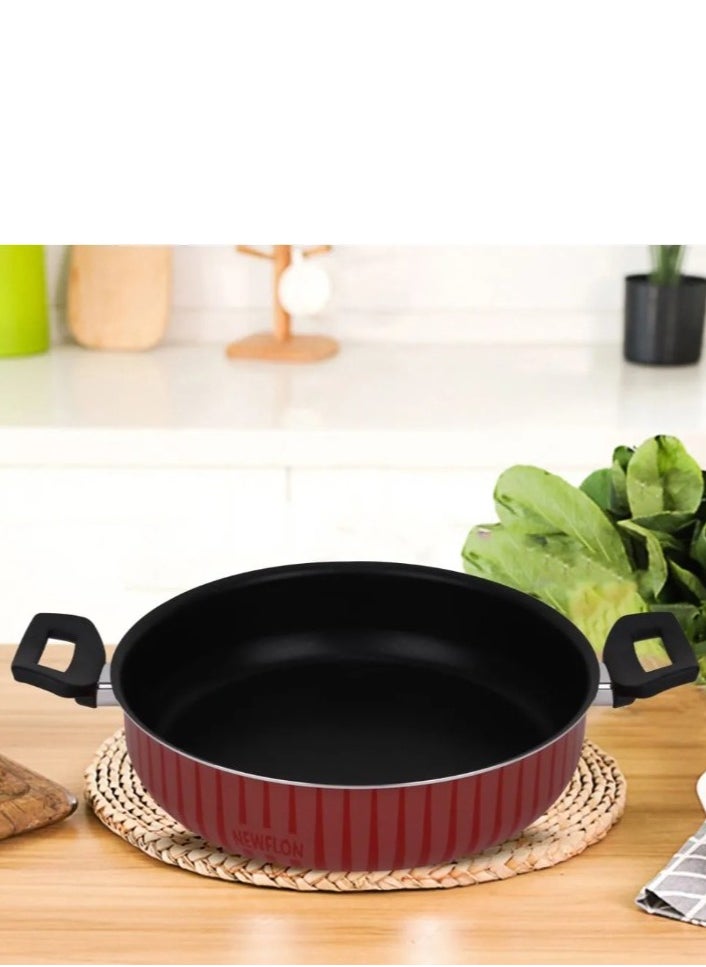 Newflon Non-stick aluminum flat pot with steel lid  - Image 4