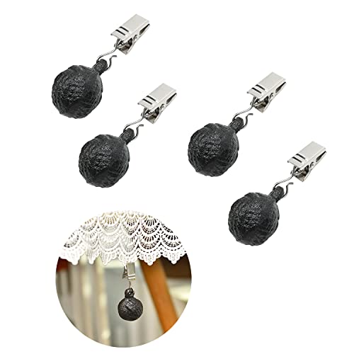Sungmor Cast Iron Heavyweight Tablecloth Weights - 4 Pack Antique Dark Brown Round Clew Pendent Clips Weights Kit - Heavy Duty Table Cloth Cover Clamps for Home Garden Party Wedding Camping Picnic - Image 2