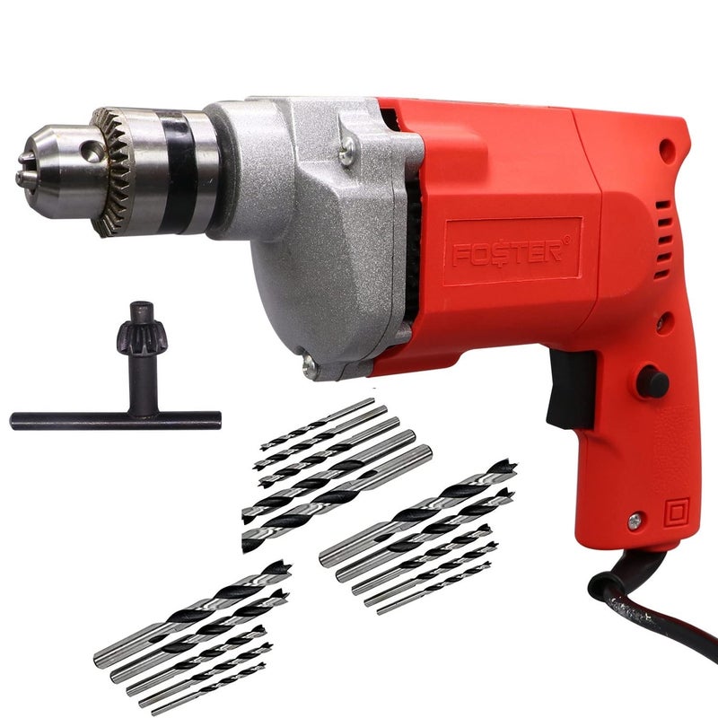 FOSTER FPD010A 400W Drill Machine with 15 drill Bits Pistol Grip Drill 10 mm Chuck Size - Image 1