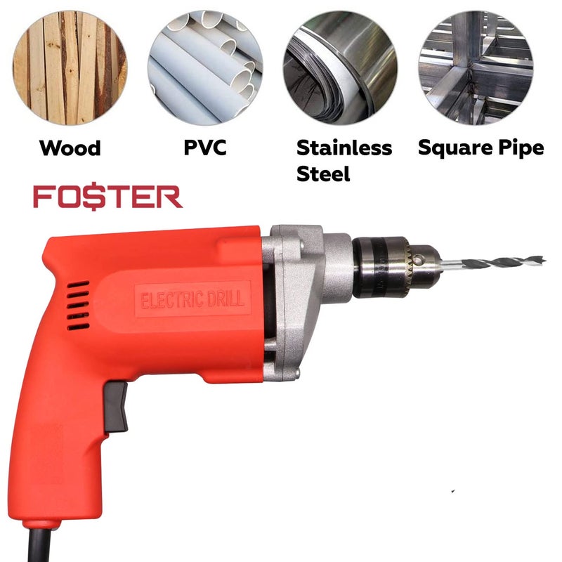 FOSTER FPD010A 400W Drill Machine with 15 drill Bits Pistol Grip Drill 10 mm Chuck Size - Image 4