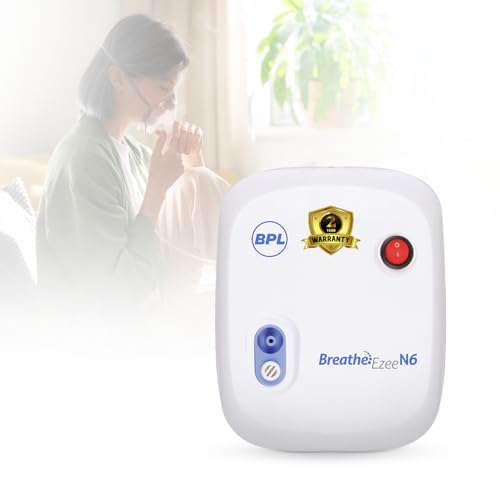 BPL Medical Technologies Breathe Ezee N6 Low Noise Compressor Nebulizer Machine Kit For Child And Adult, Portable Nebulizer - White - Image 1