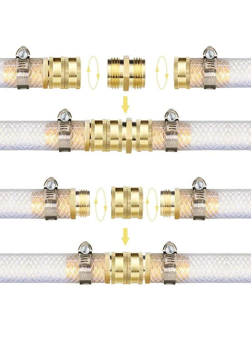 Generic Garden Hose Adapter, 3/4 Inch Solid Brass Hose Connectors Adapters, Male to Male, Female to Female, 4-Pack with Extra 4 Washers  - Image 2