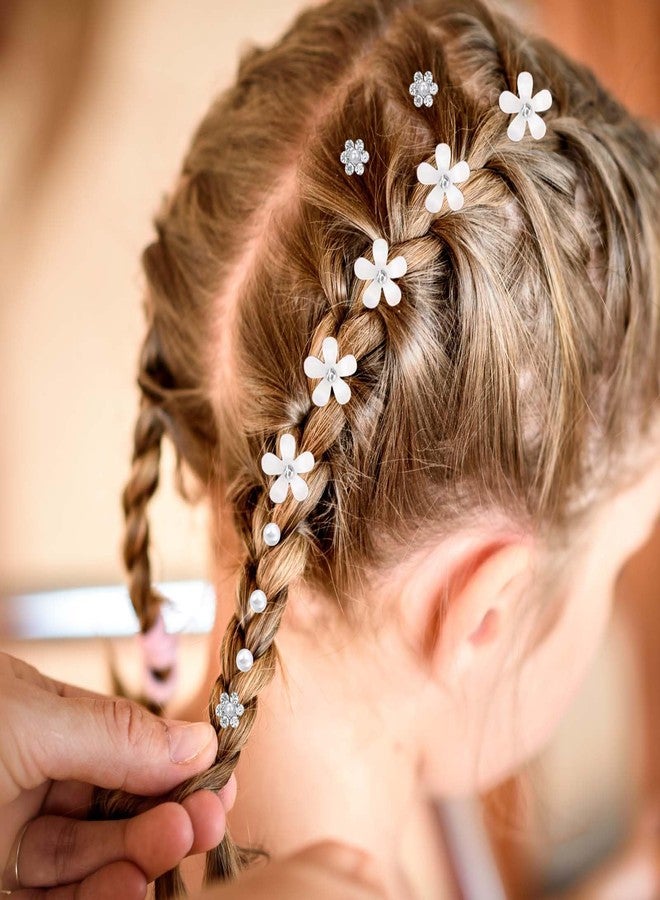 CoolShef 20Pcs Small Hair Clips for Woman, Sparkling Pearl and Rhinestone Flower Hair Clip Set, Hair Accessories for Women Wedding, Party, Prom & Special Occasions - Image 5