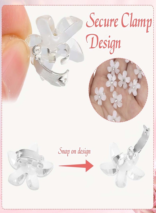 CoolShef 20Pcs Small Hair Clips for Woman, Sparkling Pearl and Rhinestone Flower Hair Clip Set, Hair Accessories for Women Wedding, Party, Prom & Special Occasions - Image 3