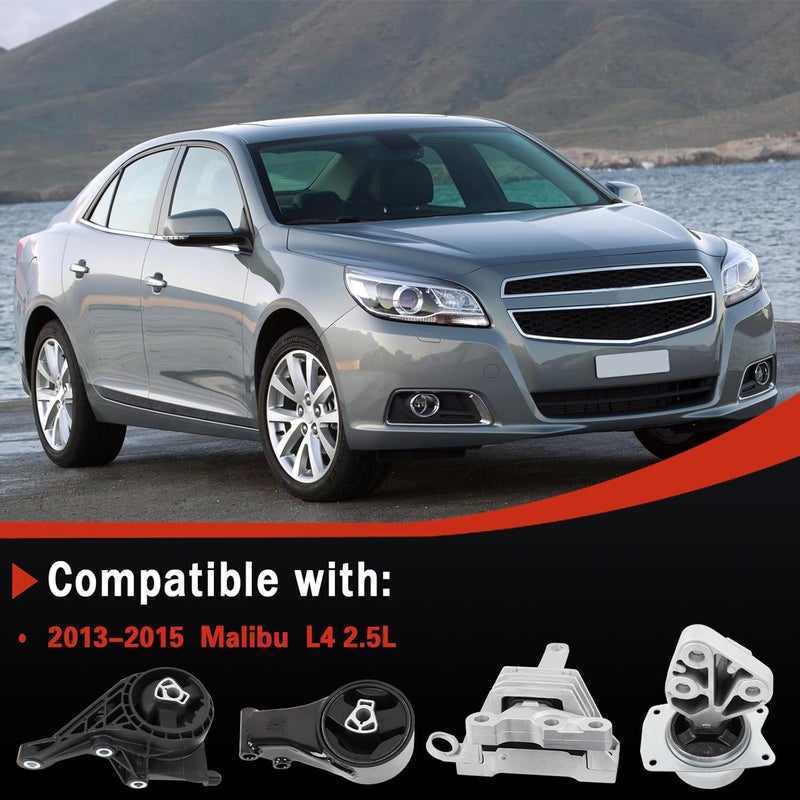 QRYIPPDM Engine Motor & Transmission Mount Set for 2013-2015 Malibu L4 2.5L - 4-Piece Replacement - Image 3