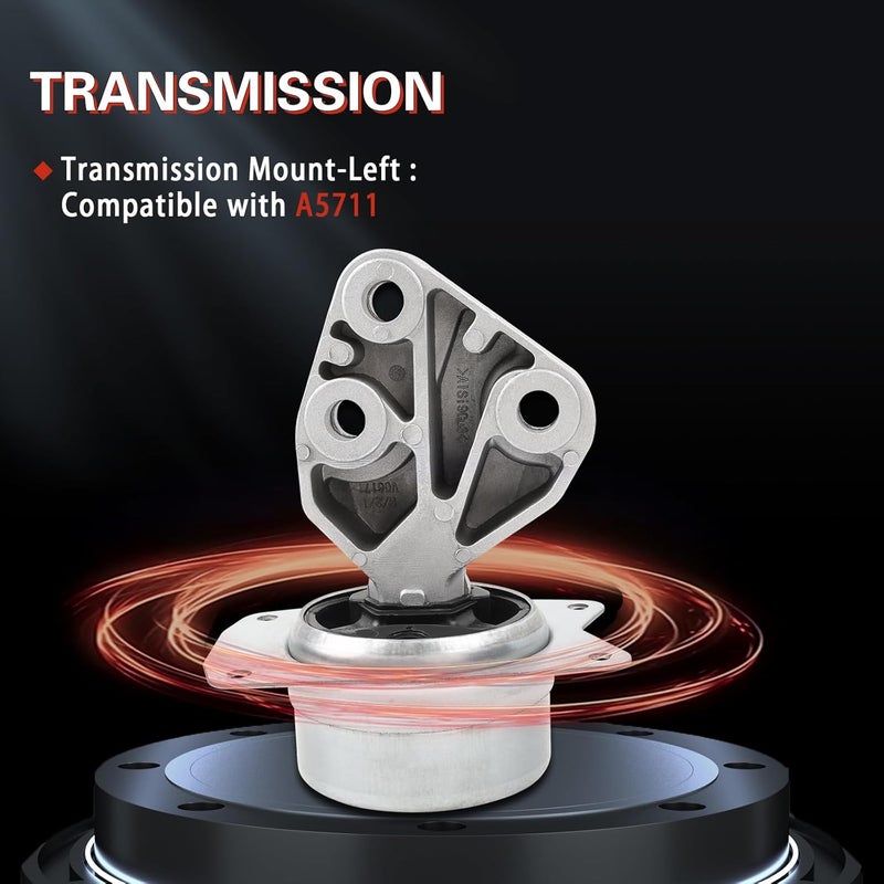 QRYIPPDM Engine Motor & Transmission Mount Set for 2013-2015 Malibu L4 2.5L - 4-Piece Replacement - Image 4