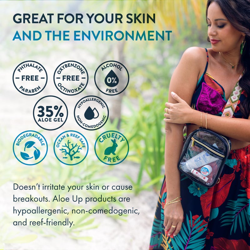 ALOE UP Spa Collection After Sun Light Moisturizer - Organic Hydrating After Sun Lotion With Aloe Vera Gel and Vitamin E - Reef Friendly - Mineral Oil Free - Peach-Apricot Fragrance - 4 Oz - Image 4