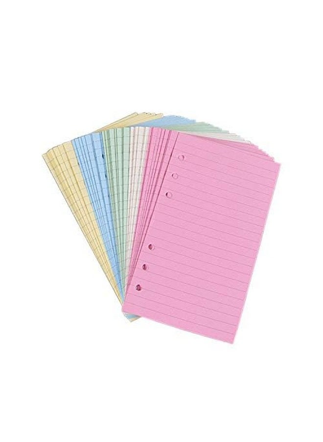 Chris.W Chris.W Colorful 6-Hole Ruled Refills Inserts for Personal Size Organizer Binder, 5-Color Loose Leaf Planner Filler Paper, 100 Sheets/200 Pages, Lined (3 3/4" x 6 3/4")  - Image 2