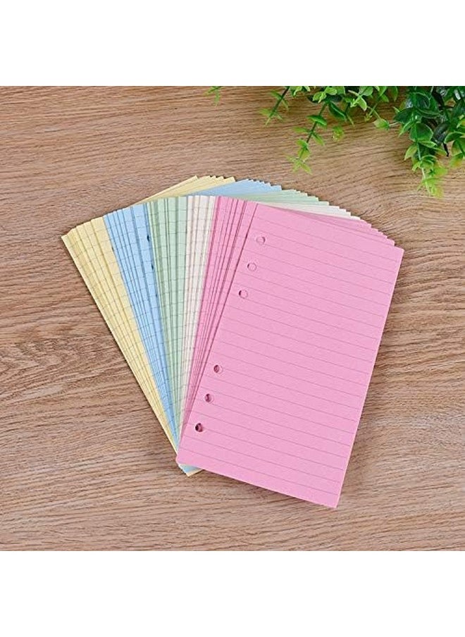 Chris.W Chris.W Colorful 6-Hole Ruled Refills Inserts for Personal Size Organizer Binder, 5-Color Loose Leaf Planner Filler Paper, 100 Sheets/200 Pages, Lined (3 3/4" x 6 3/4")  - Image 3